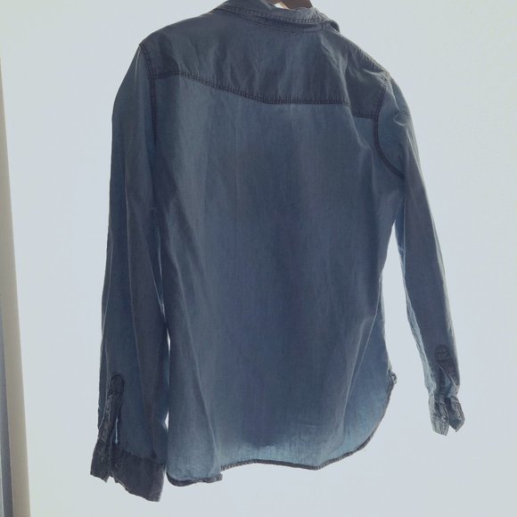 Zara Basics - Jean Button Down - Picture 2 of 2